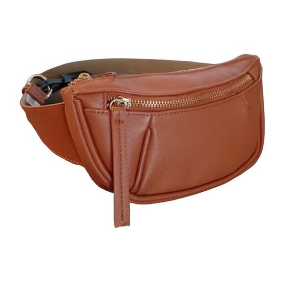 NWT INC International Concepts Pebbled Belt Bag Cognac - Picture 2 of 6